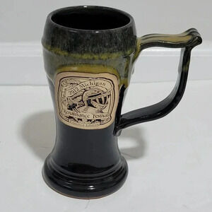 Grey Fox Pottery Stein 2012 Michigan Renaissance Festival Limited Edition Green
